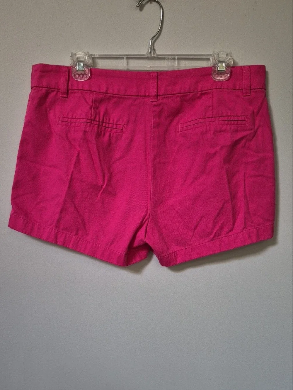 J. Crew Bright Pink Cotton Tailored Chino Shorts Womens 10 Preppy Vacation
